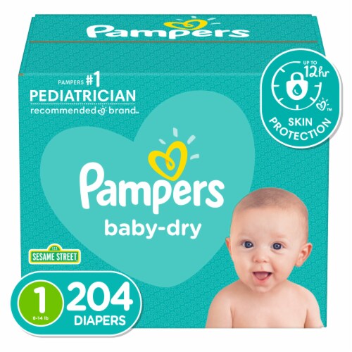 Pampers Baby-Dry Size 1 Diapers, 204 ct Fred Meyer