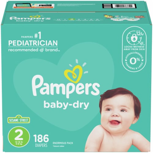 Pampers Baby-Dry Size 2 Diapers, 186 ct - Fry's Food Stores