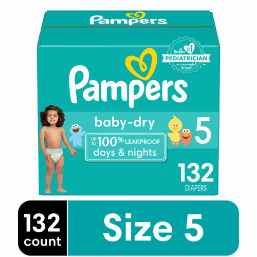 Pampers Baby Dry Baby Diapers Size 5 (27+ lbs) Perspective: front
