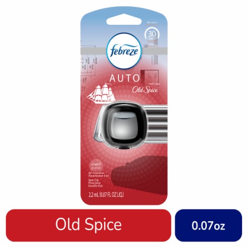 Febreze Original Old Spice Car Odor-Eliminating Air Freshener Vent Clip Perspective: front