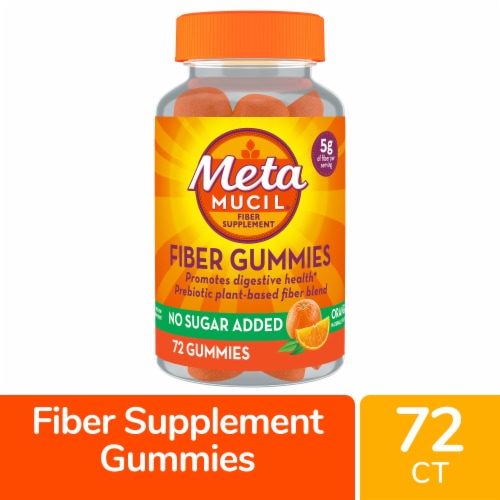Metamucil Orange No Sugar Added Fiber Gummies Perspective: front