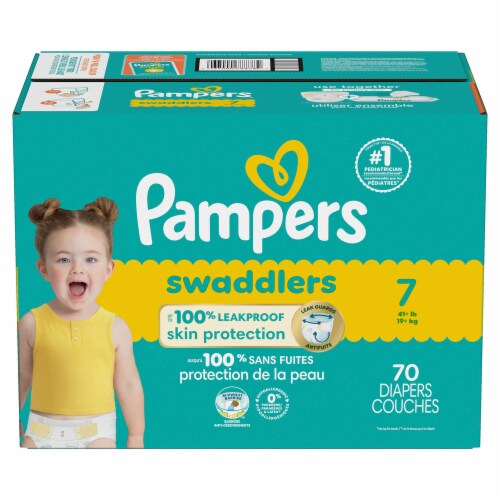 Pampers Swaddlers Baby Diapers Size 7 (41+ lbs) Perspective: front