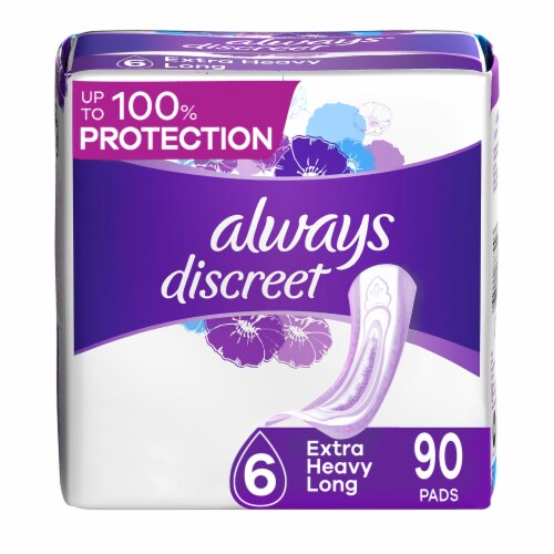 Always Discreet Extra Heavy Long Size 6 Incontinence and Postpartum Pads,  28 ct - King Soopers