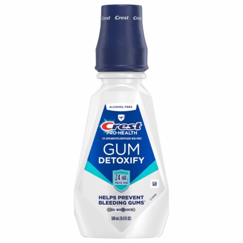Crest Gum Detoxify Cool Wintergreen Mouthwash Perspective: front