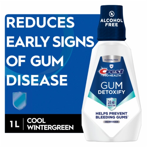 Crest Cool Wintergreen Gum Care Mouthwash Perspective: front