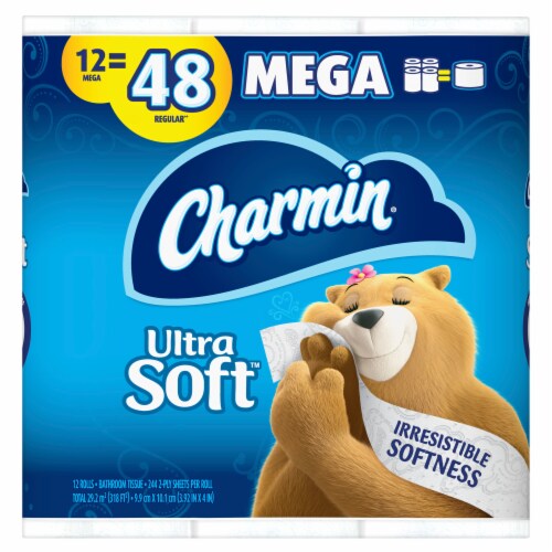 Charmin Ultra Soft Toilet Paper Tissue Mega Rolls Perspective: front