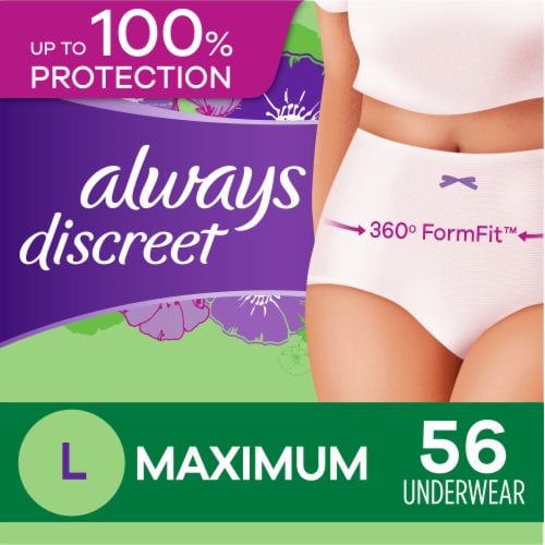 Always Discreet Size Large Incontinence Underwear, 56 ct - King Soopers