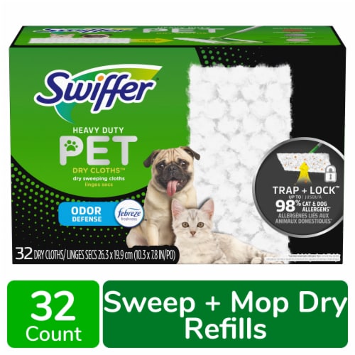 Swiffer Sweeper Pet Heavy Duty Multi-Surface Dry Cloth Refills, 32 ct -  Baker's