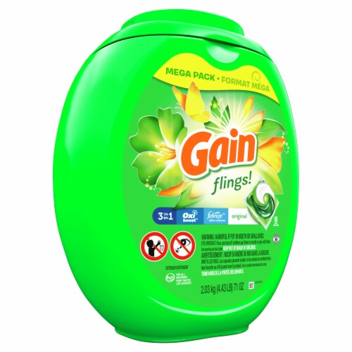 Gain Flings Original Scent Laundry Detergent Pods Perspective: front