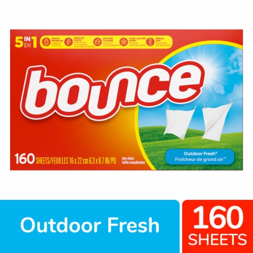 Bounce Outdoor Fresh Scent Dryer Sheets Perspective: front