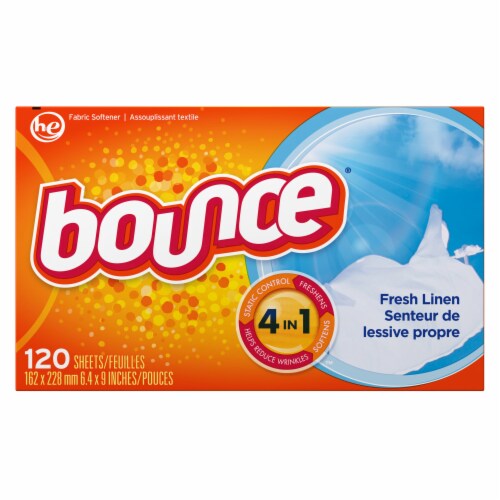 Bounce Fresh Linen Scented Fabric Softener Dryer Sheets Perspective: front