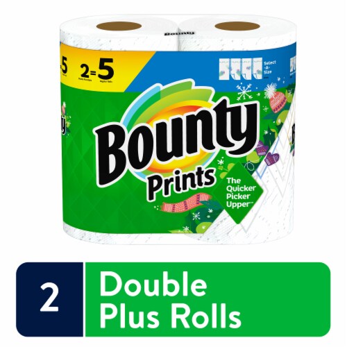 Bounty Select-A-Size Prints Double Plus Paper Towels Perspective: front