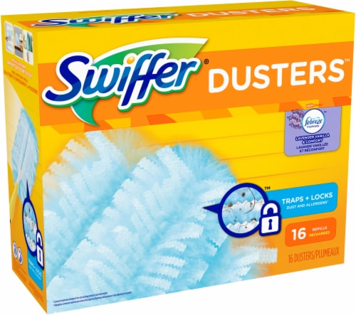 Swiffer Dusters Febreze Lavender Vanilla and Comfort Scent Disposable Duster Refills Perspective: front