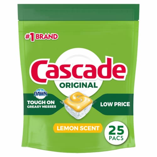 Cascade Original ActionPacs Lemon Scent Dishwasher Detergent Perspective: front