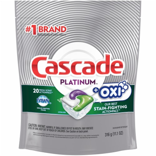 Cascade Platinum + Oxi Fresh Scent ActionPacs Perspective: front