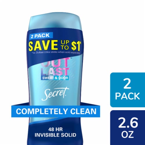 Secret Outlast Completely Clean Invisible Solid Antiperspirant Deodorant Perspective: front