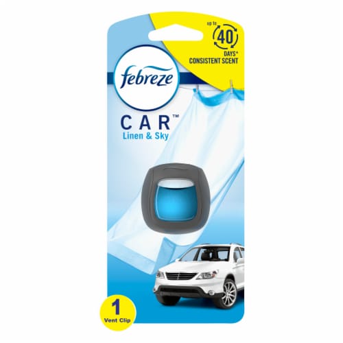 Febreze Car Linen & Sky Scent Air Freshener Vent Clip Perspective: front