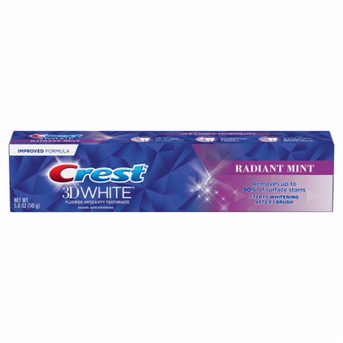 Crest 3D White Radiant Mint Teeth Whitening Toothpaste Perspective: front