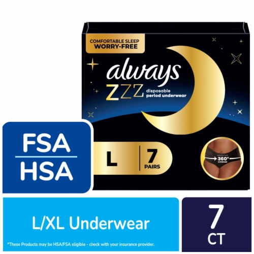 Always ZZZ Disposable Period Underwear Overnight Absorbency Size L/XL Perspective: front
