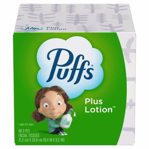 Puffs Plus Lotion Cube Facial Tissues Perspective: front