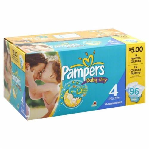 Pampers Baby Dry Size 4 Diapers Perspective: front