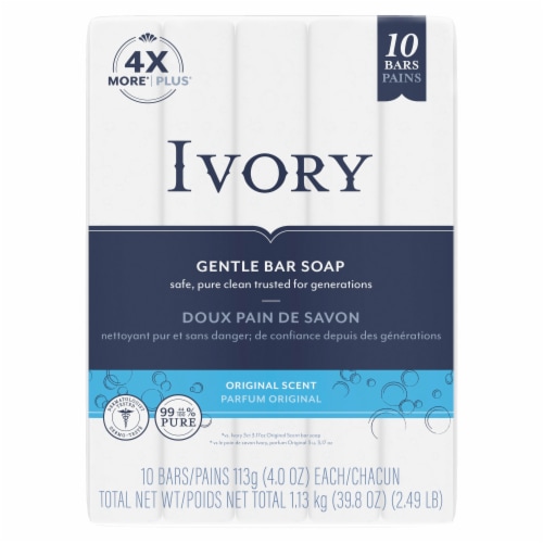 Ivory Gentle Original Scent Bar Soap Perspective: front