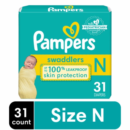 Pampers Swaddlers Newborn Baby Diapers Size 0 (<10 lbs), 31 count