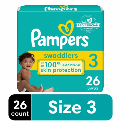 Pampers Swaddlers Baby Diapers Size 3 (16-28 lbs) Perspective: front