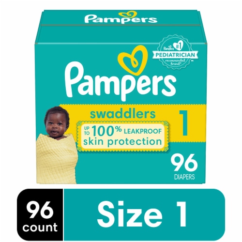 Pampers Swaddlers Newborn Baby Diapers Size 1 (8-14 lbs), 96 count - Kroger