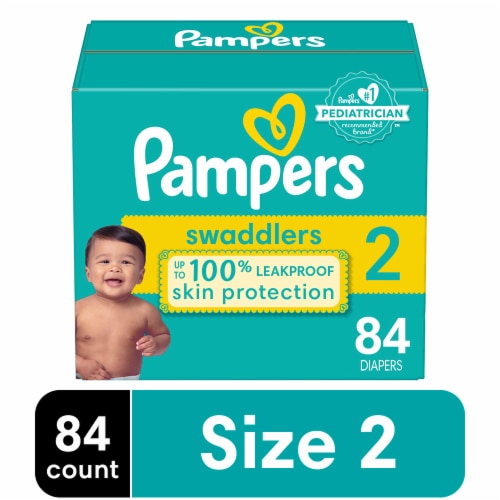Pampers Swaddlers Baby Diapers Size 2 (12-18 lbs) Perspective: front