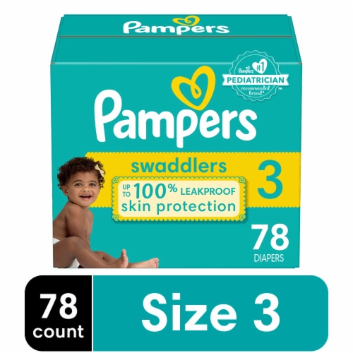 Pampers Swaddlers Baby Diapers Size 3 (16-28 lbs) Perspective: front