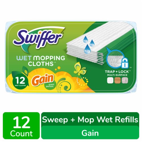 Swiffer Sweeper Wet Mopping Cloths with Gain Scent, 12 ct - Fry's Food  Stores