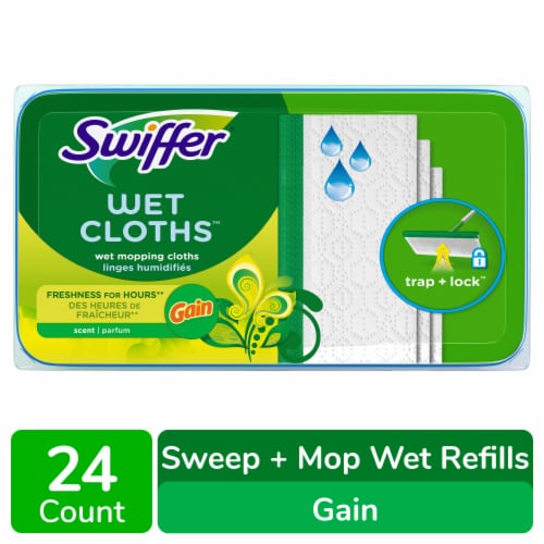 Swiffer Sweeper Heavy Duty Wet Pad Refills, Gain Original, 10 Ct