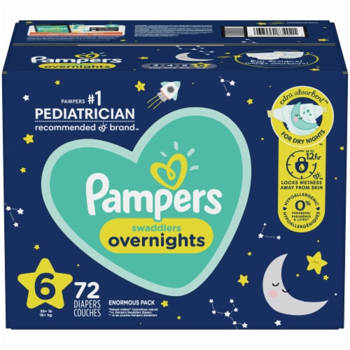 Pampers Swaddlers Overnight Diapers Size 6, 72CT 