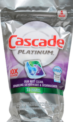 Cascade Platinum Fresh Scent ActionPacs Dishwasher Detergent Perspective: front