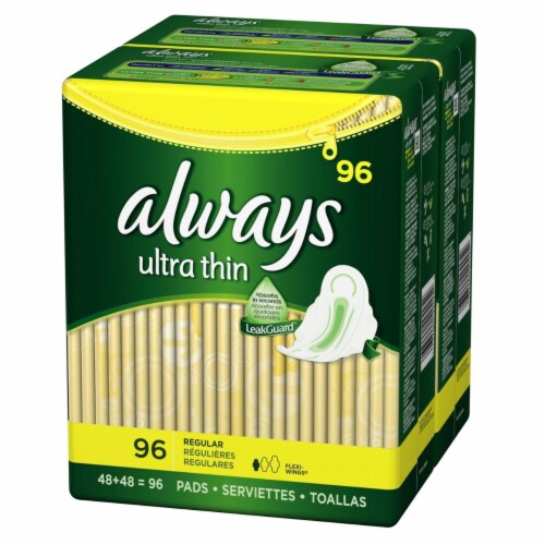 Always Ultra Thin Regular Pads with Wings - 96 Count Perspective: front
