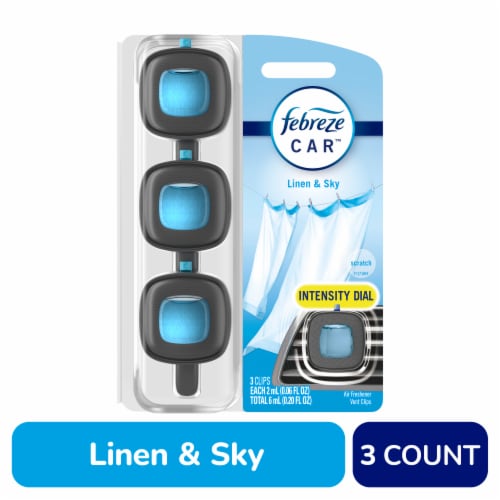 Febreze Car Linen & Sky Scent Odor-Fighting Car Freshener Vent Clip, 3 pk/  0.06 oz - Ralphs