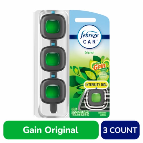 Febreze Car Gain Original Scent Odor-Fighting Car Freshener Vent Clip, 3 pk  / 0.06 oz - Ralphs