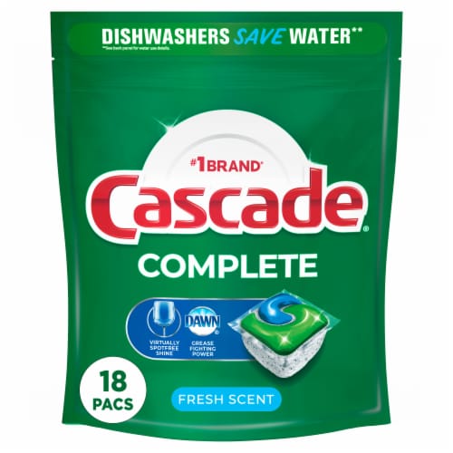 Cascade Complete ActionPacs Fresh Scent Dishwasher Detergent Pods Perspective: front