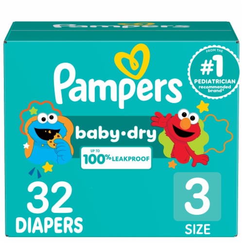 Pampers Baby Dry Baby Diapers Size 3 (16-28 lbs) Perspective: front