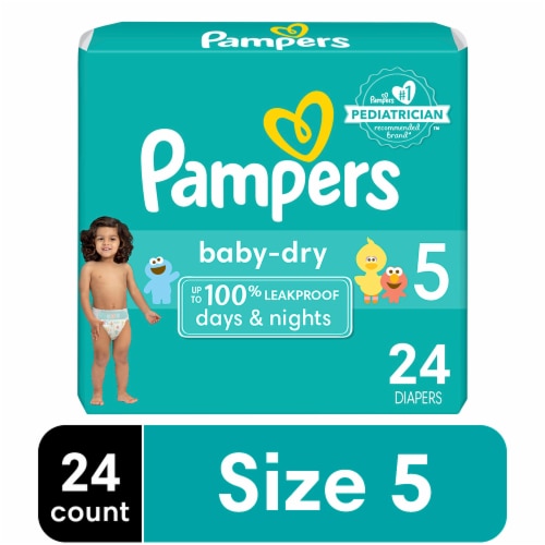 Pampers Baby Dry Diapers Size 5 Perspective: front