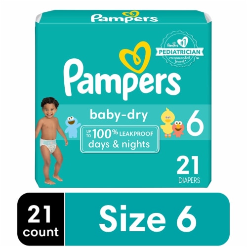 Pampers Baby Dry Baby Diapers Size 6 (35+ lbs) Perspective: front