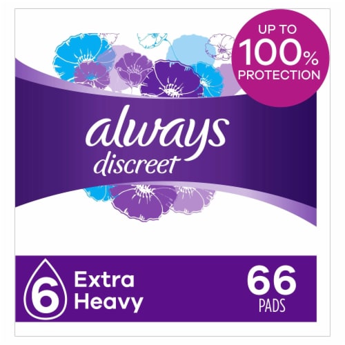 Always Discreet Extra Heavy Incontinence Pads, 66 ct - Smith's