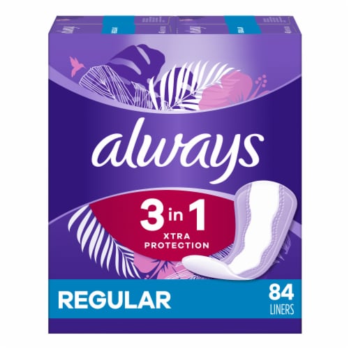 Always Xtra Protection 3-in-1 Daily Regular Liners Perspective: front
