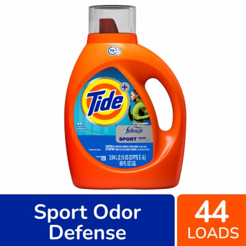 Tide HE Plus Febreze Sport Odor Defense Turbo Clean Liquid Laundry Detergent Perspective: front
