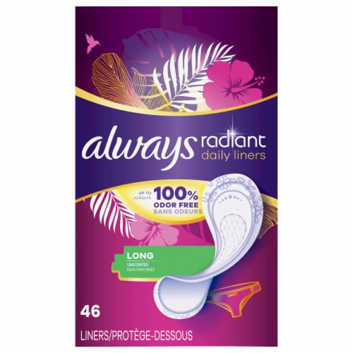 Always Radiant Unscented Long Daily Liners Perspective: front