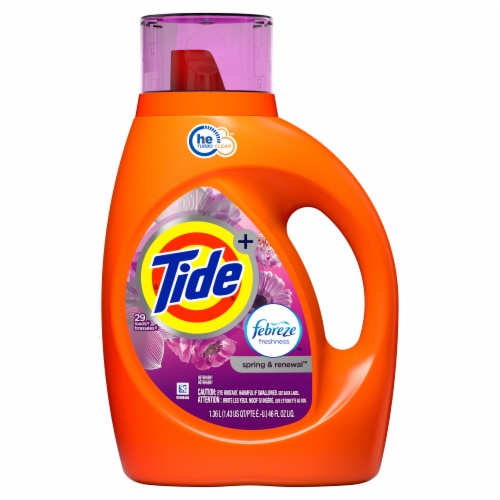 Tide Plus Febreze Spring & Renewal Liquid Laundry Detergent Perspective: front