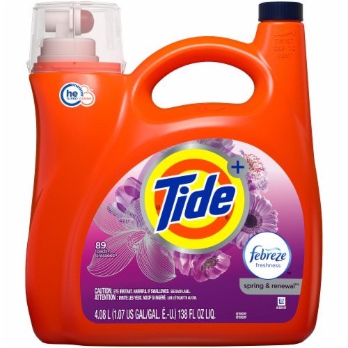 Tide Spring & Renewal Liquid Detergent Perspective: front