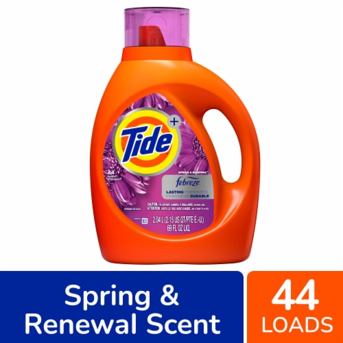 Tide Plus Febreze Freshness Spring & Renewal Turbo Clean Liquid Laundry Detergent Perspective: front