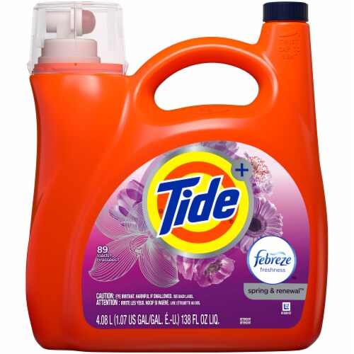 Tide With Febreze Spring & Renewal Liquid Laundry Detergent Perspective: front